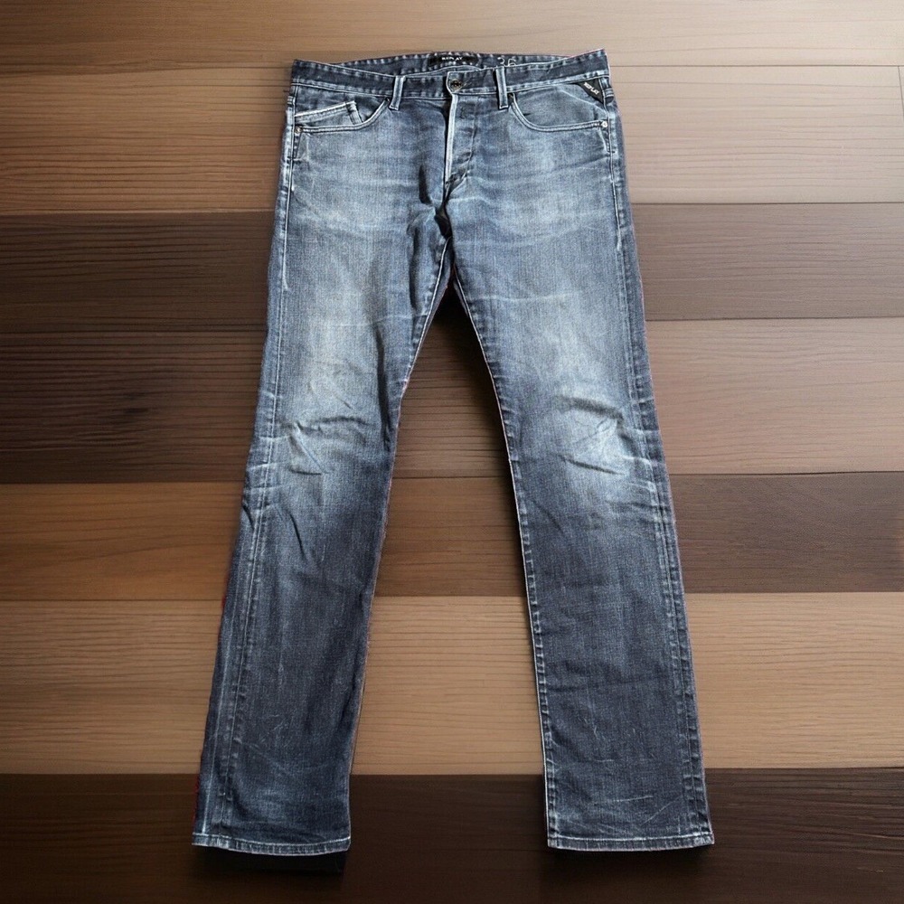 Replay M983 WAITOM Jeans Men's 36 (W38/L36 Actual Sz) Button Fly Dark Blue Jeans